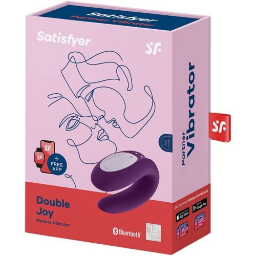 Satisfyer Double Joy Partner Vibrator Porų vibratorius Purple