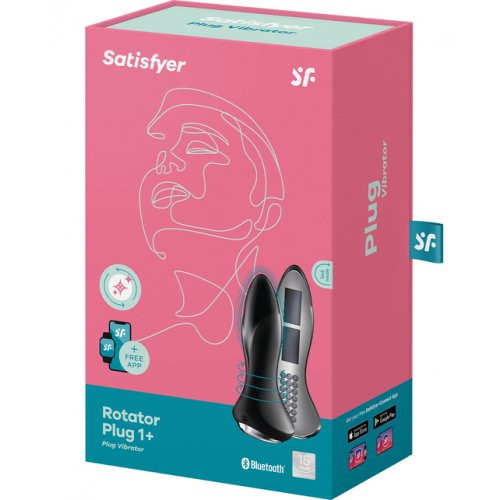 Satisfyer Rotator Plug 1+ Plug Vibrator Analinis kaištis Black