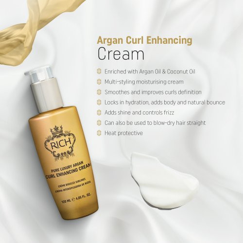 Rich Pure Luxury Argan Curl Enhancing Cream Drėkinantis plaukų kremas 120ml