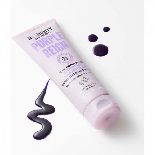 Noughty Purple Reign Shampoo Geltonus plaukų atspalvius koreguojantis šampūnas su mėlynių ir juodųjų serbentų ekstraktais 250ml